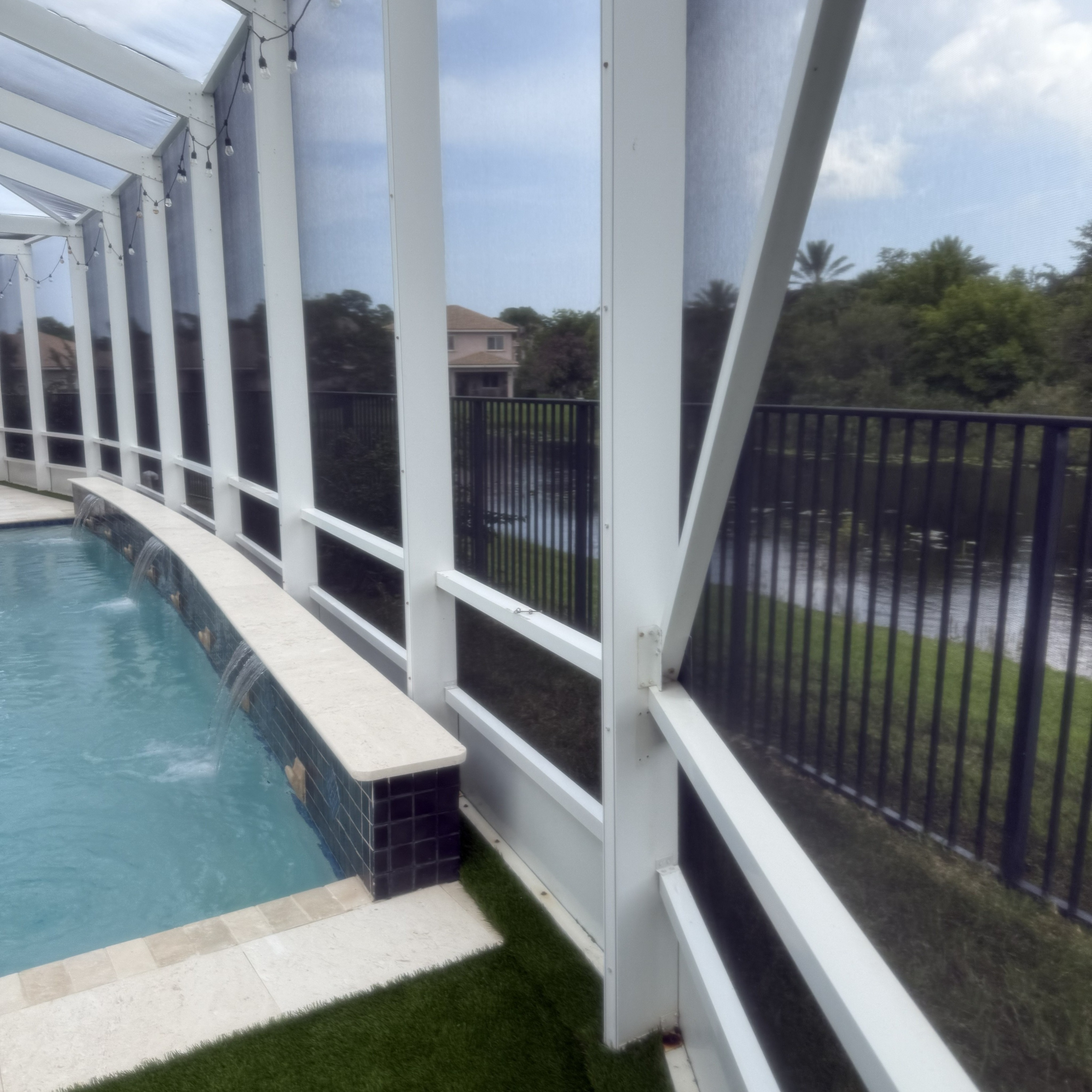 Original Pure Flow Instagram project photo showing the completed lanai and screen enclosure cleaning